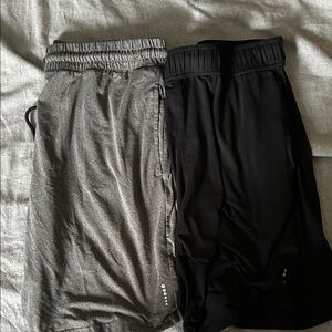 Balance Collection Gray and Black Athletic Shorts